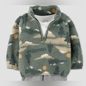 Carter's Olive Fleece Half-Zip Pullover
